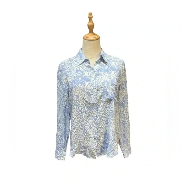 Rails Blue White Dots Blouse Size S - Picture 1 of 7